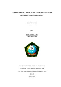 Penerapan Prinsip – Prinsip Good Corporate Governance Di Pt. Btn Syariah Cabang Medan - Repository Uin Sumatera Utara