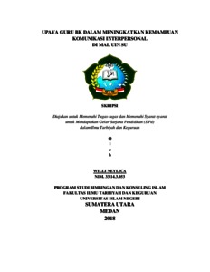 Upaya Guru Bk Dalam Meningkatkan Kemampuan Komunikasi Interpersonal Di Mal Uin Su - Repository Uin Sumatera Utara
