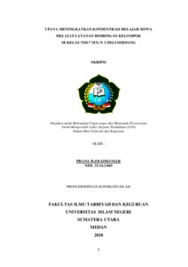 Upaya Meningkatkan Konsentrasi Belajar Siswa Melalui Layanan Bimbingan Kelompok Di Kelas Viii-7 Mts N 2 Deli Serdang - Repository Uin Sumatera Utara