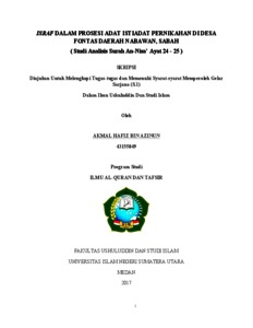 Israf Dalam Prosesi Adat Istiadat Pernikahan Di Desa Fontas Daerah Nabawan, Sabah ( Studi Analisis Surah An-Nisa' Ayat 24 - 25 ) - Repository Uin Sumatera Utara