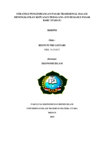 Strategi Pengembangan Pasar Tradisional Dalam Meningkatkan Kepuasan Pedagang (Studi Kasus Pasar Baru Stabat) - Repository Uin Sumatera Utara