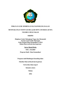 Peranan Guru Bimbingan Dan Konseling Dalam Meningkatkan Motivasi Belajar Siswa Di Mts N Lubuk Pakam - Repository Uin Sumatera Utara