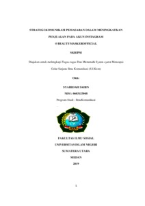Strategi Komunikasi Pemasaran Dalam Meningkatkan Penjualan Pada Akun Instagram @Beautymaskerofficial - Repository Uin Sumatera Utara