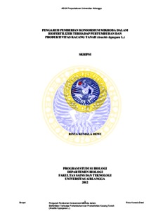 Pengaruh Pemberian Konsorsium Mikroba Dalam Biofertilizer Terhadap Pertumbuhan Dan Produktivitas Kacang Tanah (Arachis Hypogaea L.) Repository - Unair Repository