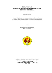 Perancangan Sistem Informasi Pelayanan Terpadu Di Pt Pos Indonesia - Repo Unpas