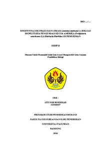 Efektivitas Ekstrak Daun Sirsak ( Annona Muricata L ) Sebagai Biopestisida Pengendali Kecoa Amerika ( Periplaneta A Mericana (L) ) (Blattaria:blattidae) Di Pemukiman - Repo Unpas