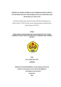 Penerapan Model Pembelajaran Problem Based Learning Untuk Meningkatkan Sikap Kerjasama Dan Hasil Belajar Ips Sd Kelas Iv Sdn I Jati (Penelitian Tindakan Kelas Pada Pembelajaran Ips Materi Menghargai Jasa Pahlawan Kelas Iv