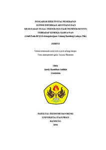Pengaruh Efektivitas Penerapan Sistem Informasi Akuntansi Dan Kesesuaian Tugas Teknologi (Task Technology Fit) Terhadap Kinerja Karyawan (Studi Pada Bpjs Ketenagakerjaan Cabang Bandung Lodaya Tbk) - Repo Unpas