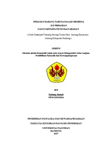 Peranan Karang Taruna Dalam Membina Kepribadian Yang Partisipatif Di Masyarakat ( Studi Deskriptif Terhadap Karang Taruna Desa. Soreang Kecamatan. Soreang Kabupaten Bandung ) - Repo Unpas