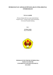 Pembangunan Aplikasi Pengolahan Citra Digital Stereogram - Repo Unpas