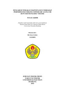 Pengaruh Tindakan Maintenance Terhadap Performansi Cooling Tower Lbc Liang Chi Di Pt South Pacific Viscose - Repo Unpas