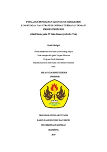 Pengaruh Penerapan Akuntansi Manajemen Lingkungan Dan Strategi Operasi Terhadap Inovasi Proses Produksi (Studi Kasus Pada Pt Indo-Rama Synthetics Tbk) - Repo Unpas