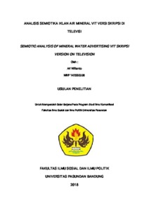 Analisis Semiotika Iklan Air Mineral Vit Versi Skripsi Di Televisi - Repo Unpas