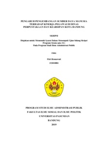 Pengaruh Pengembangan Sumber Daya Manusia Terhadap Kinerja Pegawai Di Dinas Perpustakaan Dan Kearsipan Kota Bandung - Repo Unpas