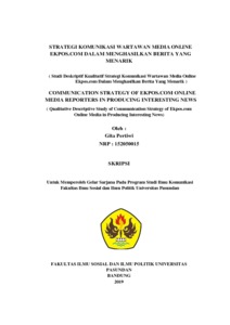 Strategi Komunikasi Wartawan Media Online Ekpos.com Dalam Menghasilkan Berita Yang Menarik - Repo Unpas