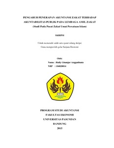 Pengaruh Penerapan Akuntansi Zakat Terhadap Akuntabilitas Publik Pada Lembaga Amil Zakat (Studi Pada Pusat Zakat Umat Persatuan Islam) - Repo Unpas