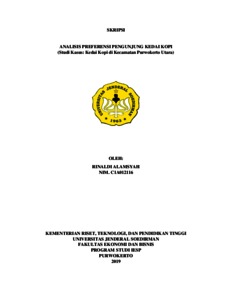 Analisis Preferensi Pengunjung Kedai Kopi (Studi Kasus: Kedai Kopi Di Kecamatan Purwokerto Utara) - Repository Universitas Jenderal Soedirman