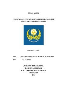 Perencanaan Struktur Beton Bertulang Untuk Hotel Grand Bali Matahari - Digital Repository Warmadewa University