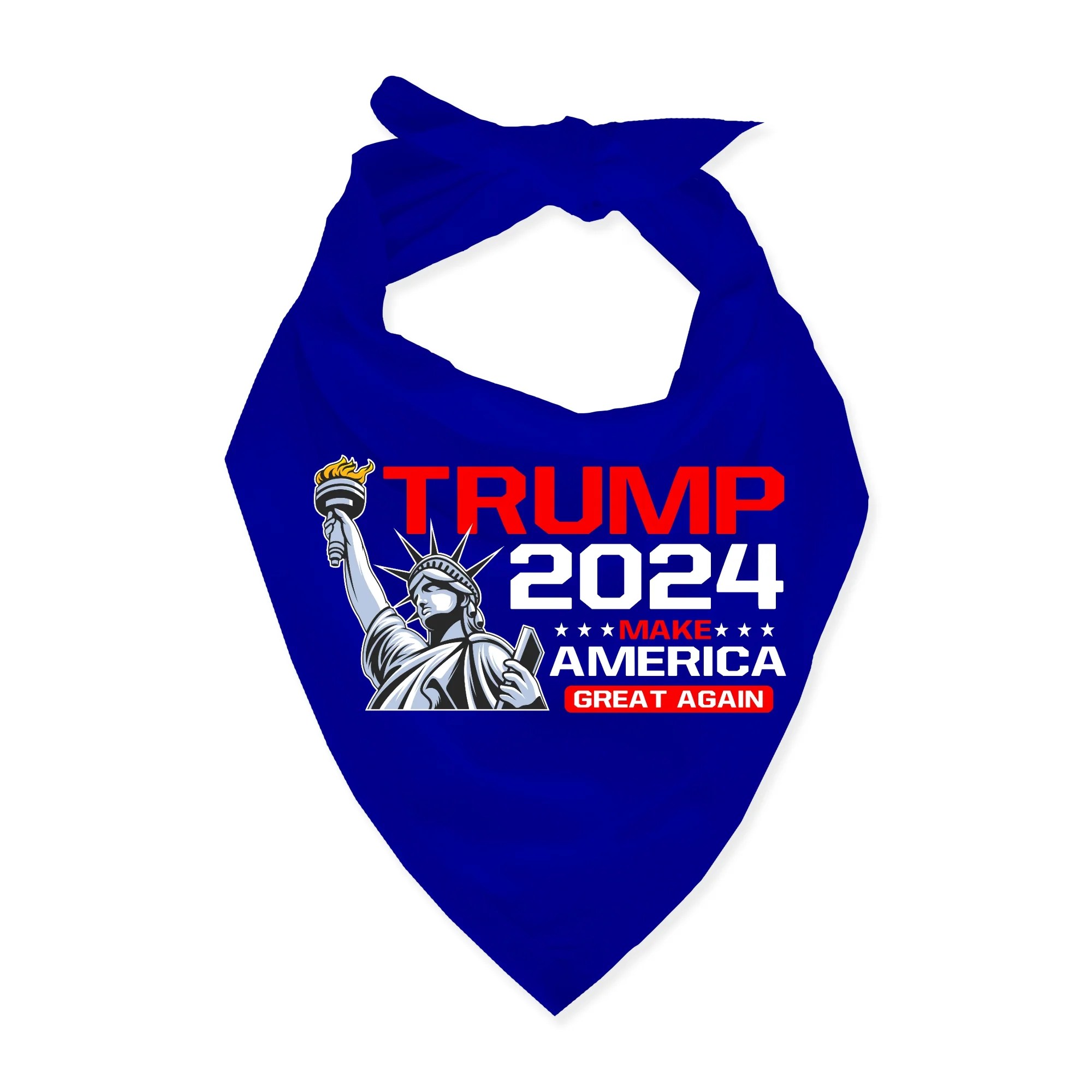 Trump 2024 Make America Great Statue of Liberty Bandana Republican Dogs