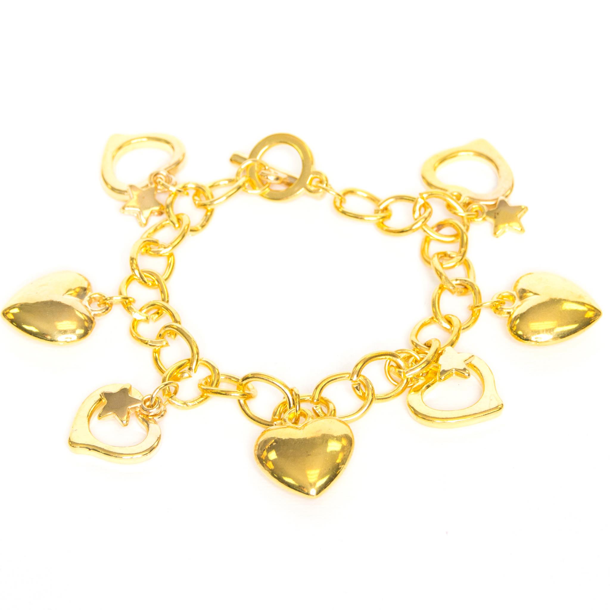 Heart Charm Bracelet Gold [SJGB882G] 0.72 Toys Housewares Home