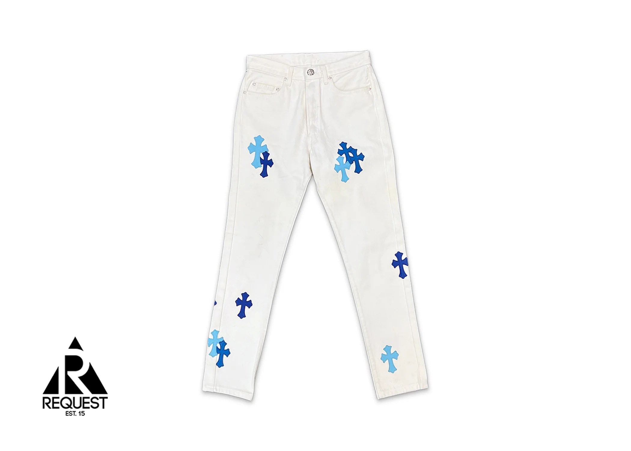 White Denim &ldquo;Blue Crosses&rdquo; (St Barth Exclusive)