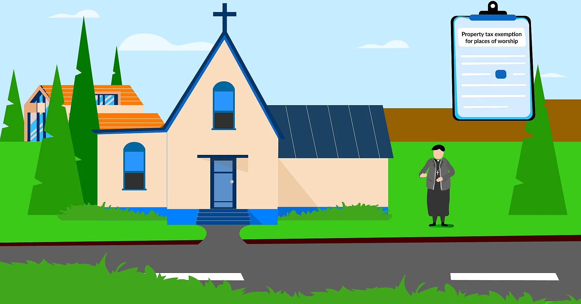 Are places of religious worship exempt from paying property taxes in