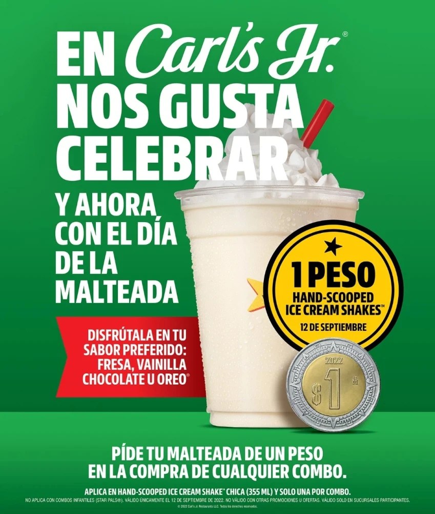 Día de la Malteada 2022 Carl's Jr. ® México