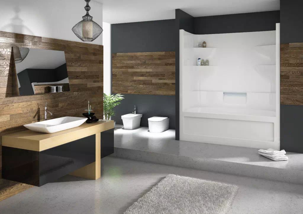 Aquifer Distribution Mirolin BA5L1 Belaire Acrylic Tub Shower, Rectangle Shape, 60 in L x 32.5