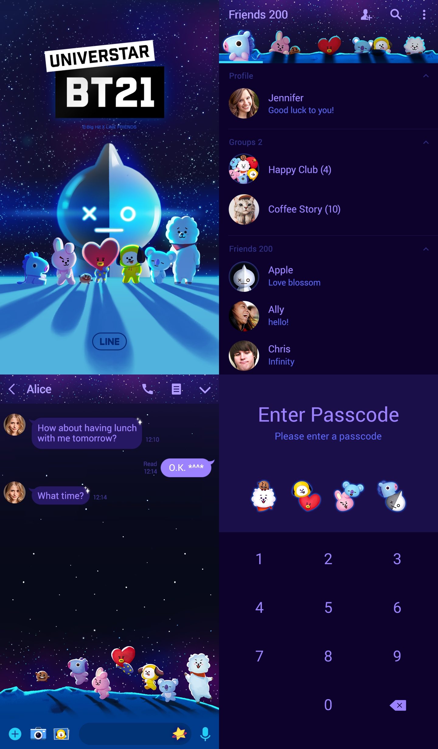 Download Tema Line UNIVERSTAR BT21 A star is born