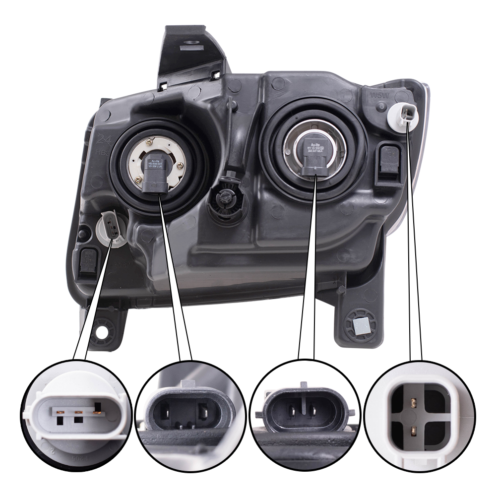 New Pair Set Halogen Headlight Headlamp Housing Assembly for 1113 Jeep