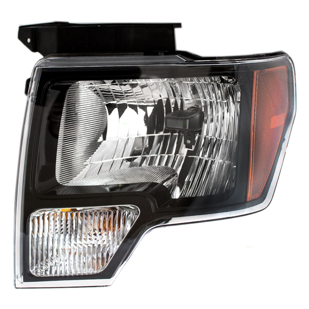 09-13 Ford F-150 Pickup Truck Drivers Headlight Assembly - Black Trim