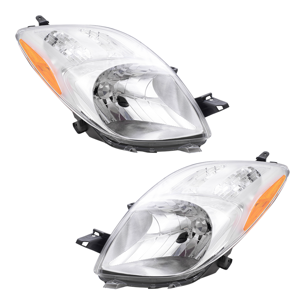 0708 Toyota Yaris New Pair Set Headlight Headlamp Lens Housing Assembly DOT