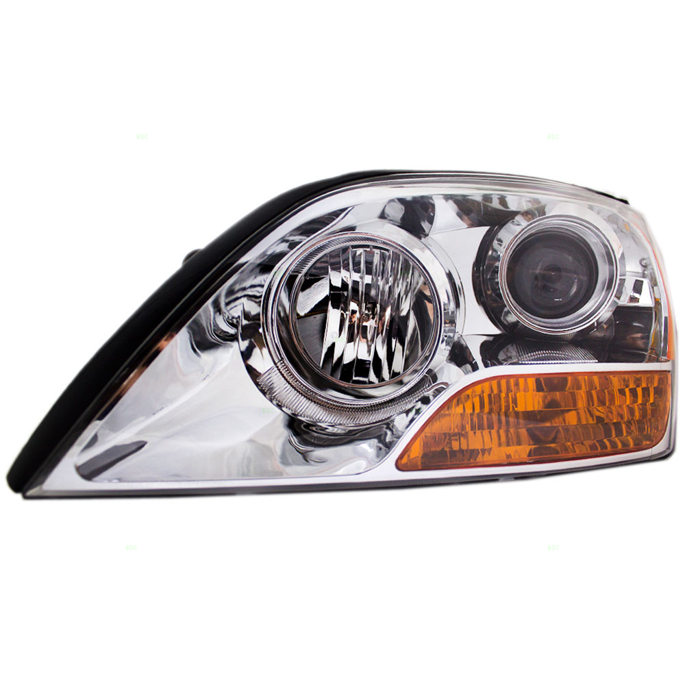 0709 Kia Sorento Drivers Headlight Assembly Chrome Bezel