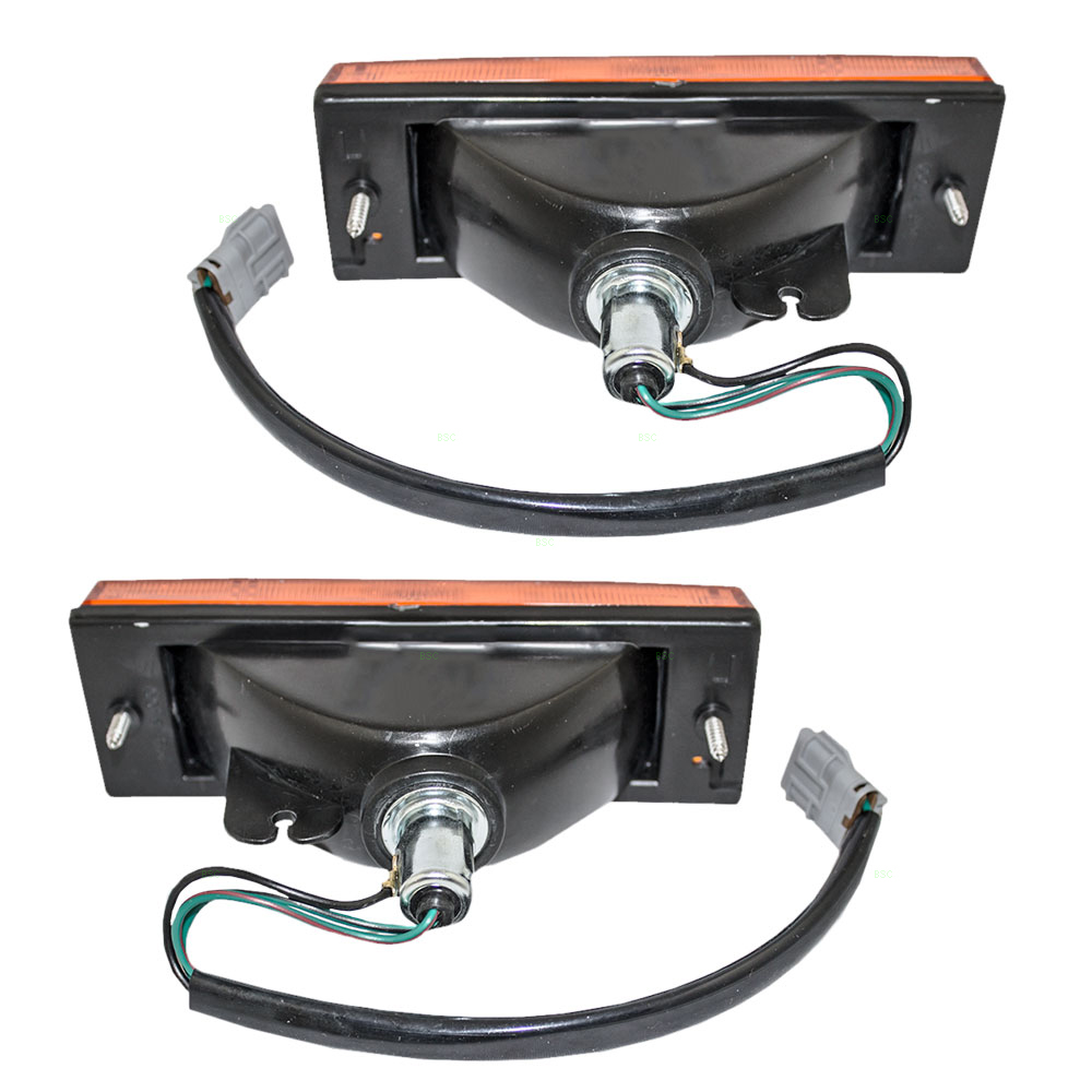 Honda Isuzu Pickup Truck Set of Front Park Signal Marker Lights Bumper Mounted