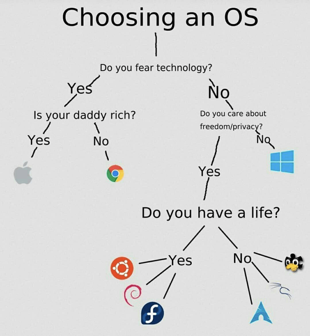 Operating System Choice Flowchart Dan’s Pile