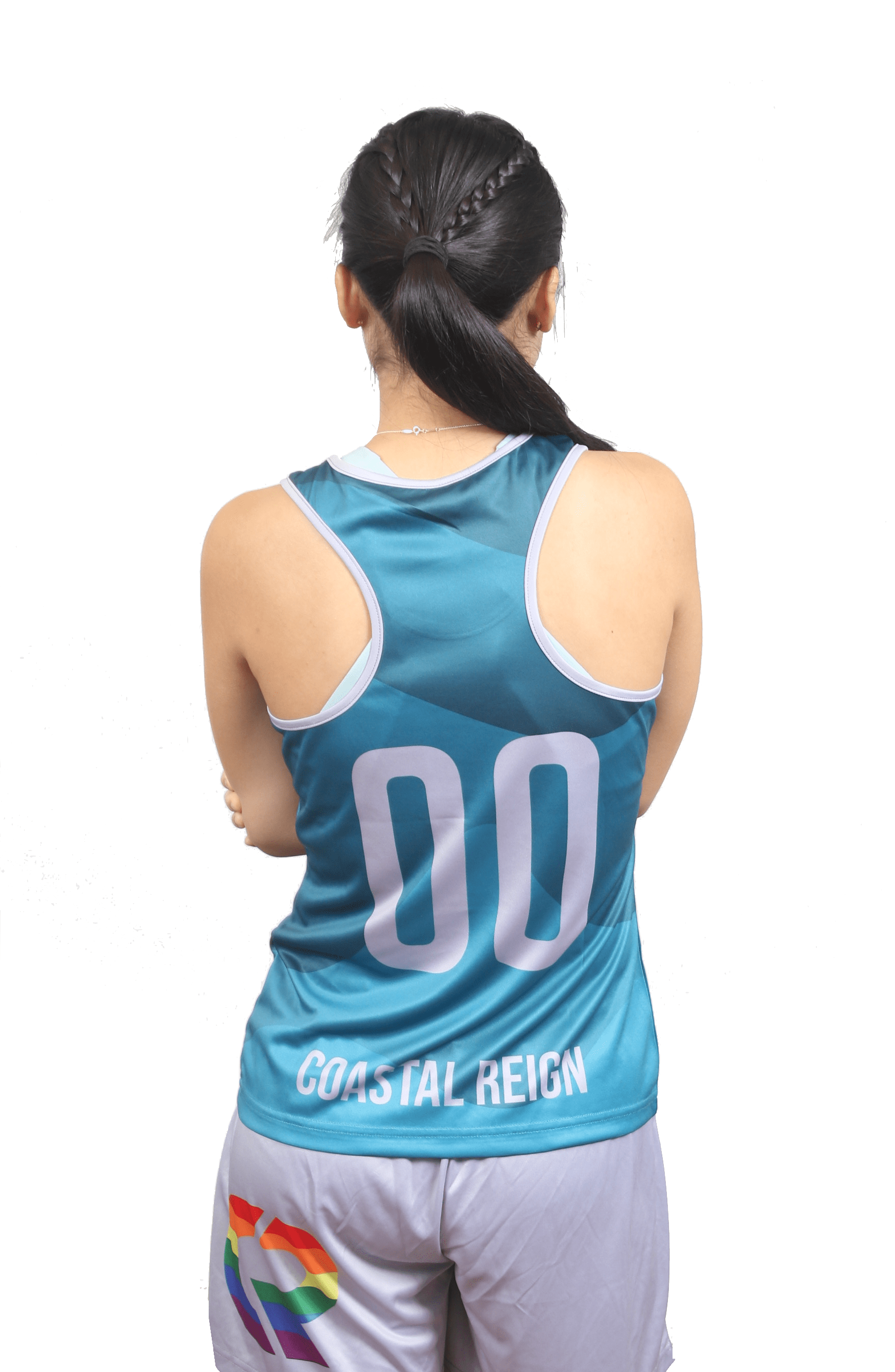 Custom Sublimated Womens Racerback Tank Top Coastal Reign
