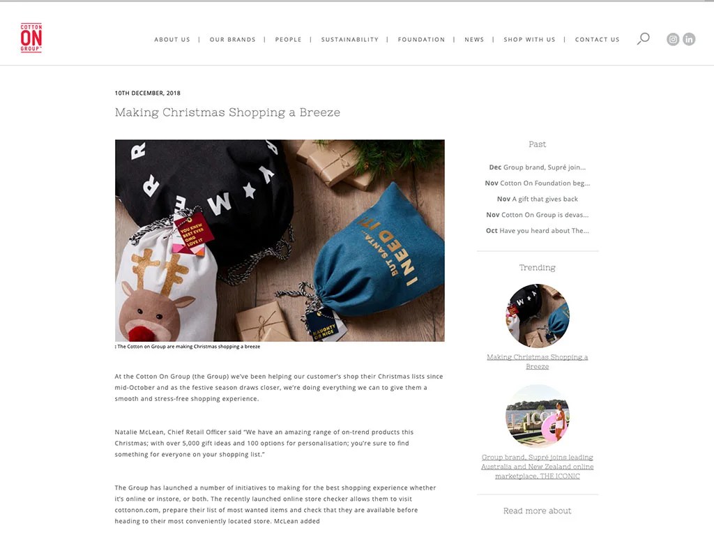 Retail websites Melbourne Efront