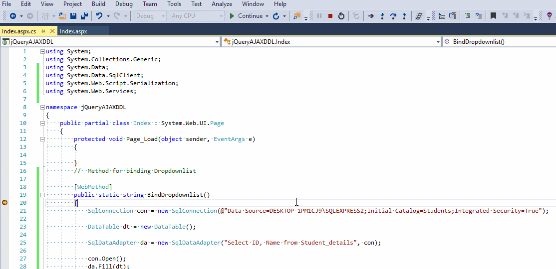 How to Populate (Bind) Dropdown list using jQuery AJAX in QA With Experts