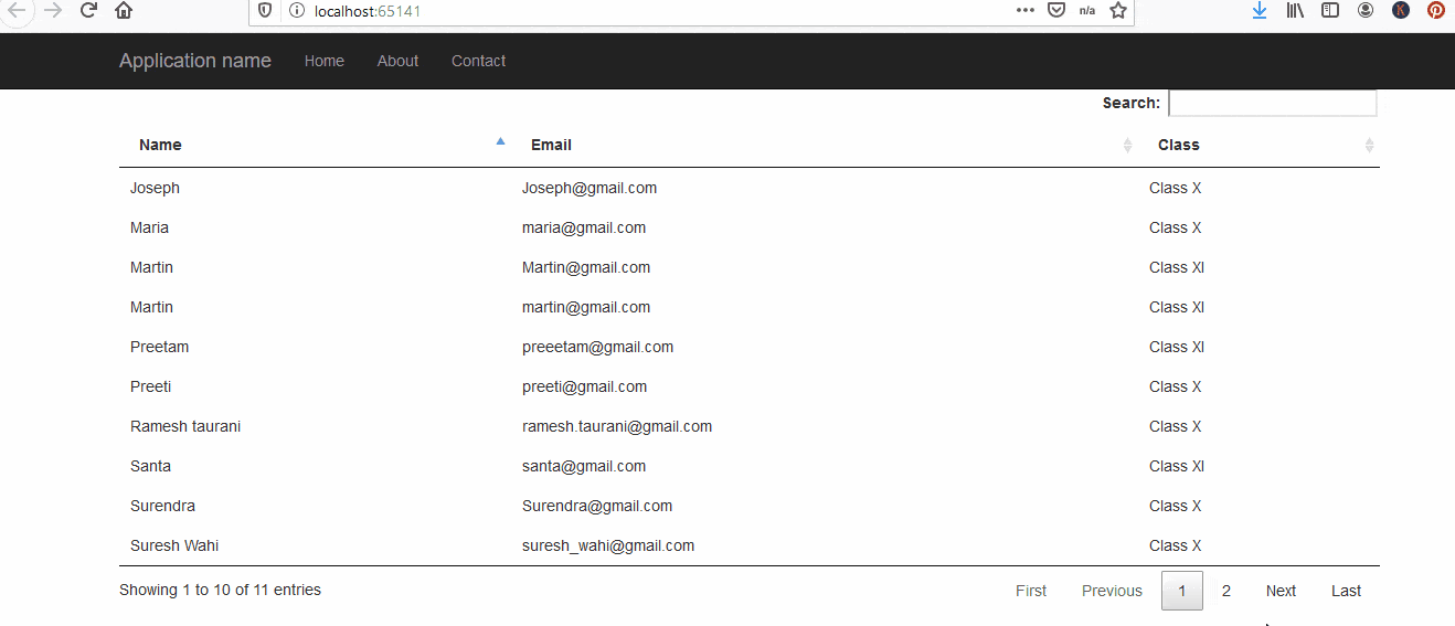 jQuery Datatable Server side Processing (paging, sorting and filtering) in MVC C QA With Experts