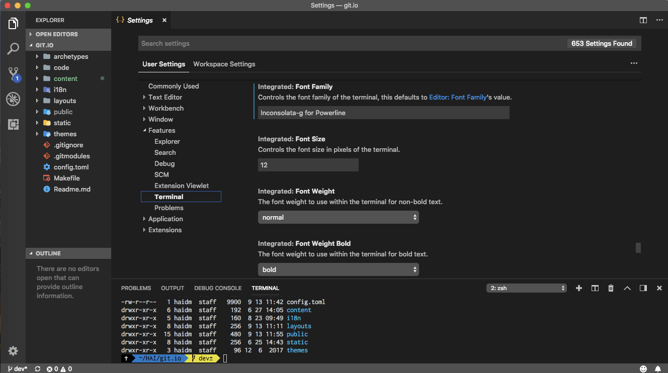 [VSCode] Cấu hình Terminal Font cho ZSH
