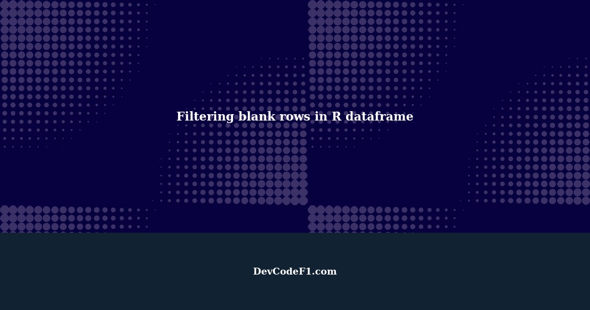 How to filter dataframe for blank rows only in R?