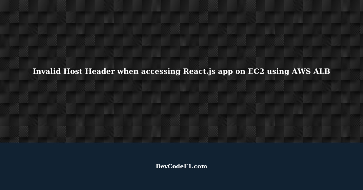 Invalid Host Header when trying to access the react.js application