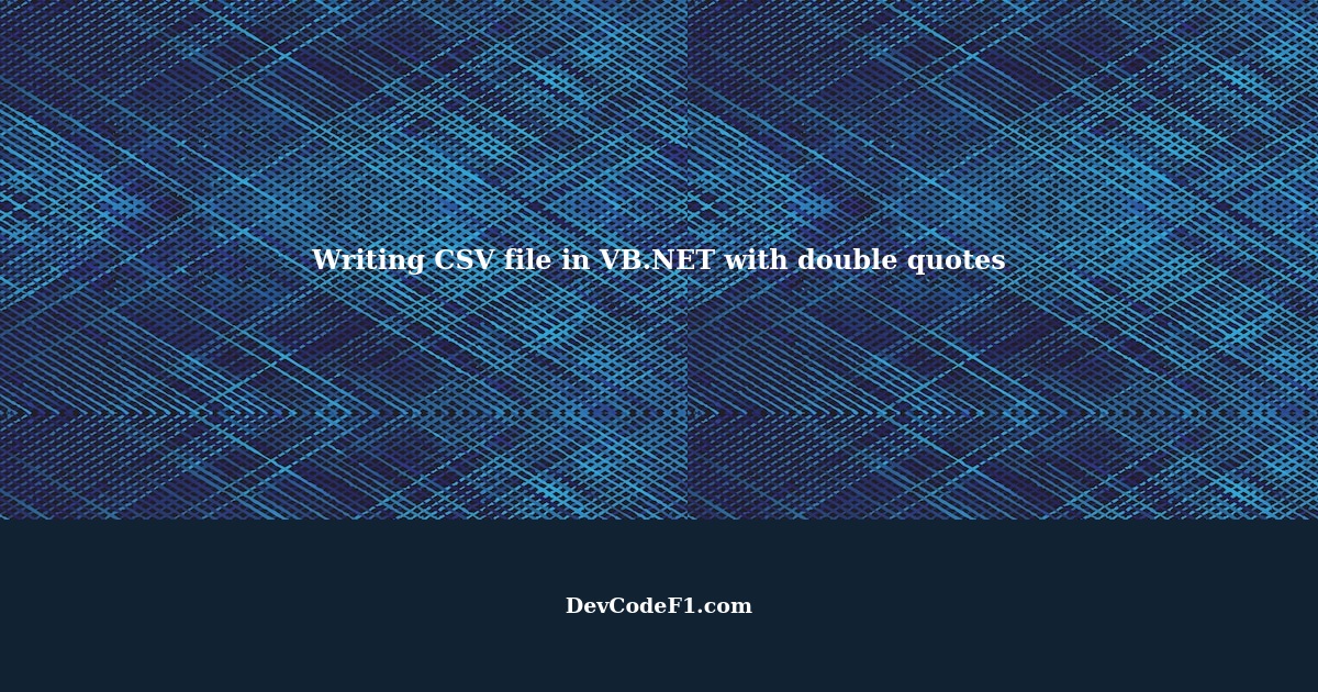How to write CSV file in adding double quotes