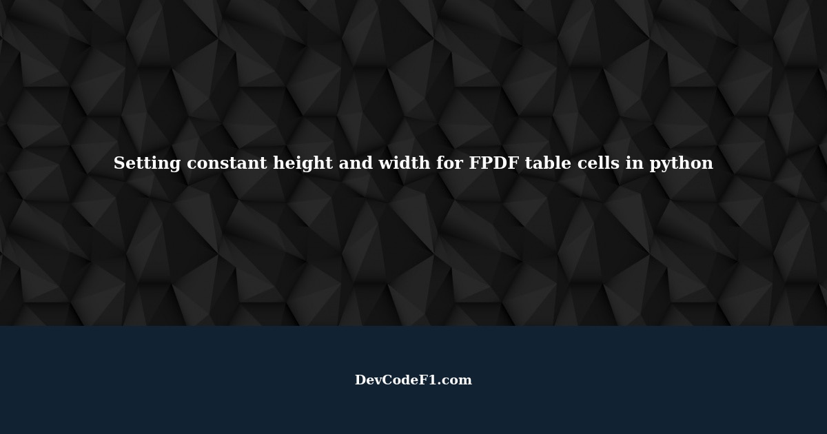 How to set a constant height and constant width for every cell in a