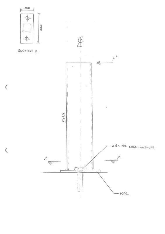 Handrail Stanchion Type Baseplate Design Structural engineering