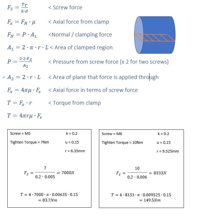 Shaft Clamp Torque Capacity Mechanical engineering