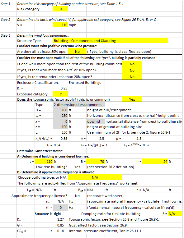 Wind load pressure calculator (software) Structural engineering