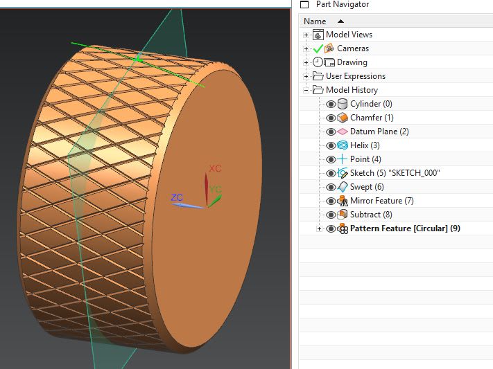 Journal to Create Knurl on Cylindrical Face Siemens UG/NX EngTips