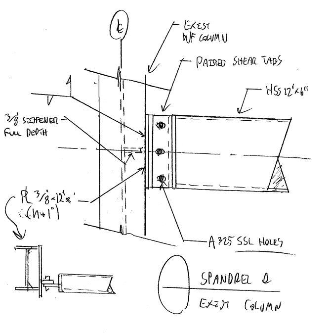 HSS Beam to WF Column Web Structural engineering general