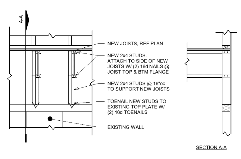 Pony Wall Framing Detail